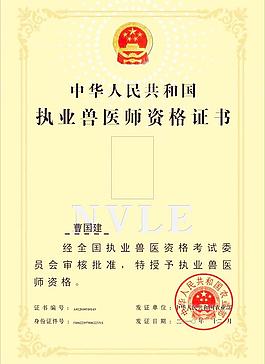 獸醫師證書