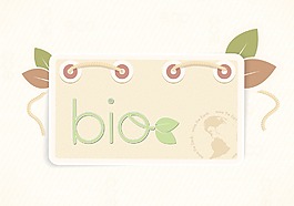 生物购物标签矢量插画