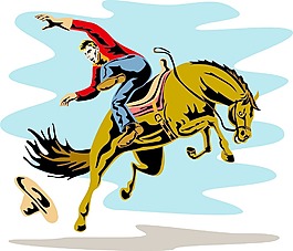牛仔騎野馬的馬