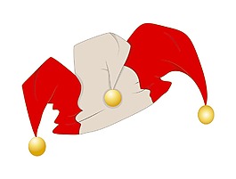 小丑卡通帽矢量