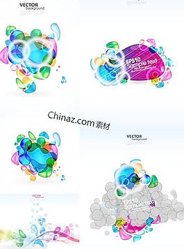 彩色水泡沫文本矢量圖