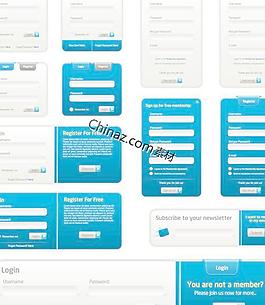 網(wǎng)頁(yè)注冊(cè)登錄框矢量圖