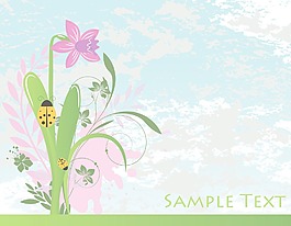 一個(gè)與花和垃圾背景摘要說(shuō)明