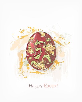 復活節插畫矢量與復活節彩蛋