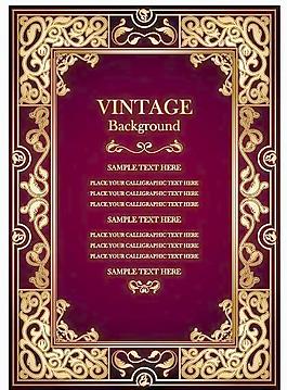 歐式花紋邊框 證書(shū)背景