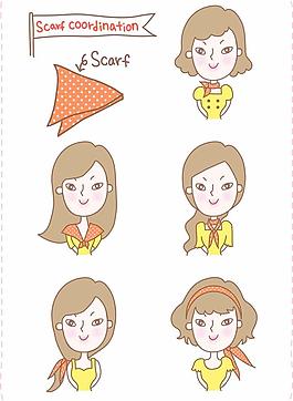 韓國女孩卡通插畫矢量素材37