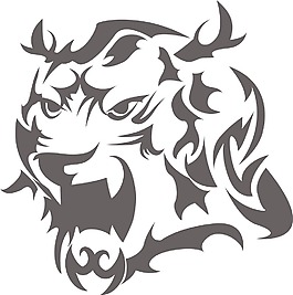 老虎頭部落矢量元素