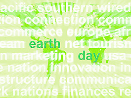 地球日字顯示環境的關注和保護