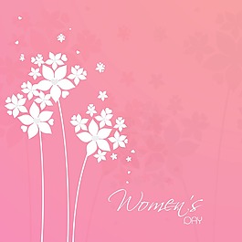 三八妇女节贺卡或海报上粉红色背景花艺设计