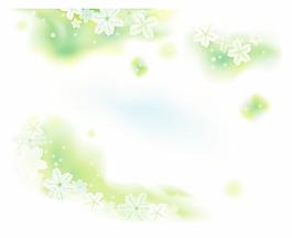 韓國(guó)綠色春天花紋矢量素材20