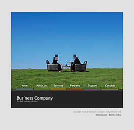 商務(wù)交流網(wǎng)頁(yè)psd模板