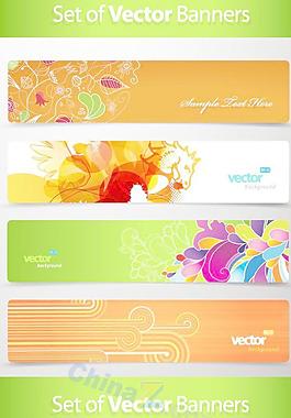 潮流花卉banner矢量圖