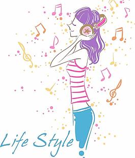 韓國時尚女孩矢量素材17