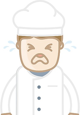 廚師哭-卡通矢量圖