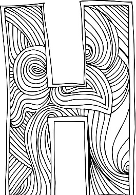 摘要手寫(xiě)體字母矢量插畫(huà)