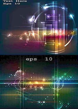 科技光芒背景矢量圖下載