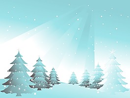 在雪天綠色云杉