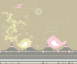 一個(gè)與花和鳥(niǎo)背景摘要說(shuō)明
