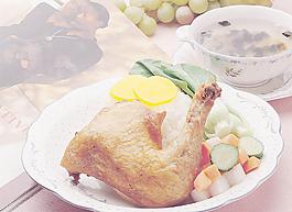 炸雞腿飯?zhí)撞蛨D片