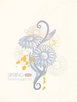 花與花的元素背景矢量