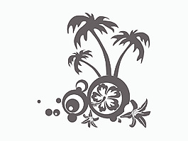 剪影的棕榈树