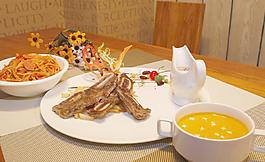 香草羊排 套餐圖片