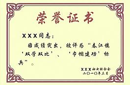 榮譽(yù)證書