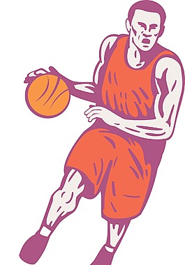 籃球運動員帶球復古