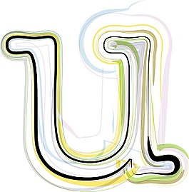 說明有機字體字母U