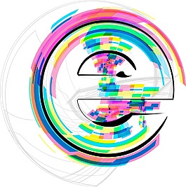 插圖插畫矢量字體的字母E