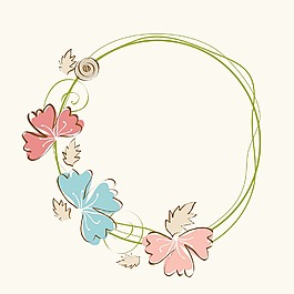 美麗的花卉裝飾的金色相框背景