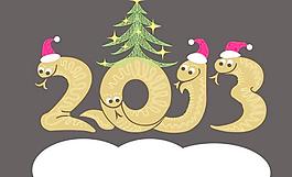 2013蛇年圣誕節(jié)卡通背景矢量素材1