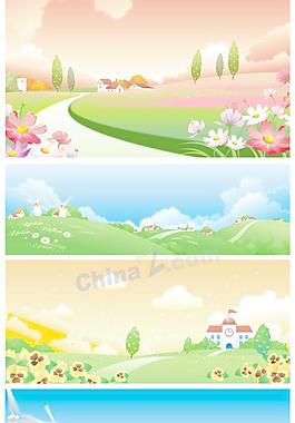 兒童花園背景矢量圖下載