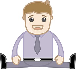 学习瑜伽的办公室公司的卡通人物