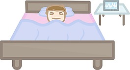 在家医卡通矢量字符的病人