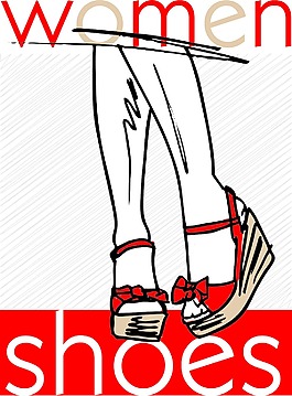 在現(xiàn)代的夏季平臺(tái)涼鞋矢量插畫(huà)草圖女人的腳