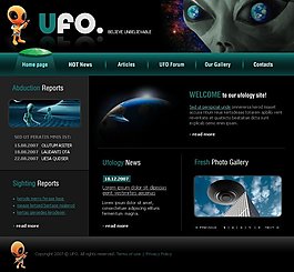 個性UFO網站psd模板