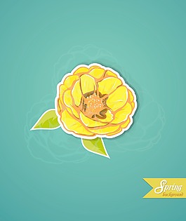 春天開花的花卉背景矢量插畫