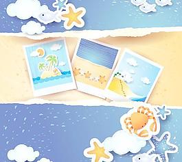 夏日海灘背景矢量素材2