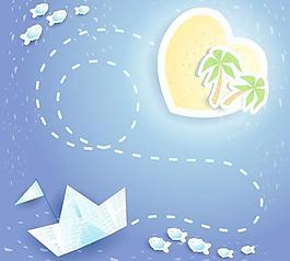夏日海灘背景矢量素材5