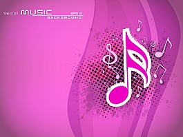 抽象的音符上粉色的背景