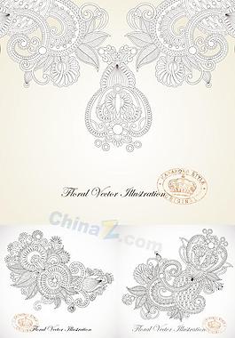 歐式復(fù)古花紋矢量素材