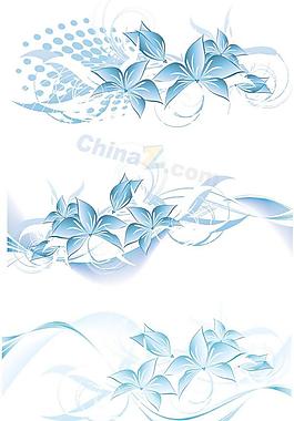 素雅花紋背景矢量素材圖