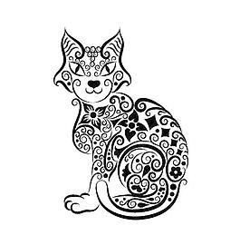 花紋組成的動物矢量素材3