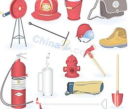 消防安全工具矢量素材