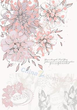 古典插畫花卉矢量圖