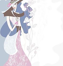 時(shí)尚美女插畫矢量素材5