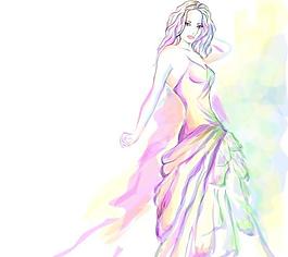 時尚美女插畫矢量素材3
