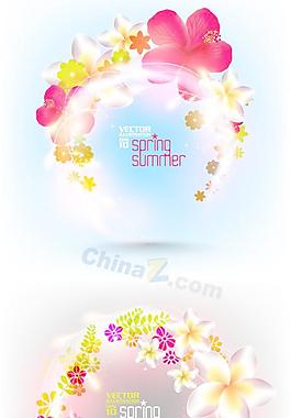 璀璨鮮花卡片矢量素材圖
