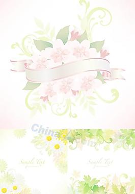 春季炫彩花紋矢量素材下載
